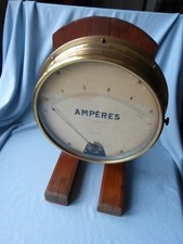 Ancien gros amperemètre XIXe Deyrolle instrument scientifique laboratoire 28cm