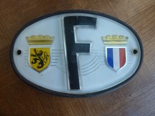 RARE ANCIENNE PLAQUE  F  FRANCE QUILLERY BLASON AUTOMOBILE ANCIENNE