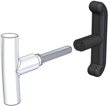 paire de poignées en ABS et aluminium satiné pour basculant/garage