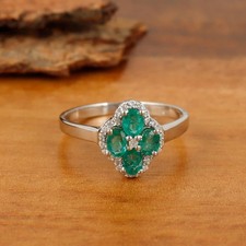 Émeraude Naturel Ring-Oval