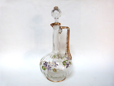 carafe Legras modèle yquem décor peint émaillé de violettes