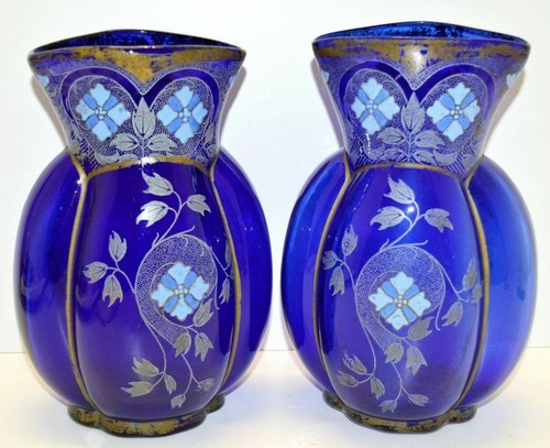 Paire vases anciens verre - -paire,