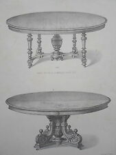 Table salle à manger RENAISSANCE GRAVURE le MAGASIN de MEUBLES V.QUETIN XIXéme