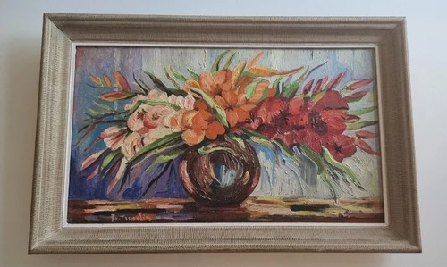 Old painting oil flower - old,