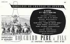 Publicité ancienne vin Bouchard & Fils 1959  issue de magazine