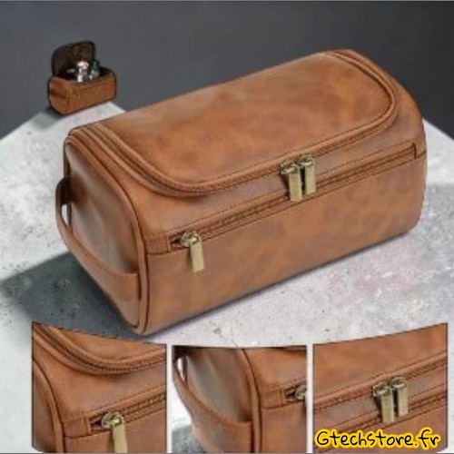 Trousse toilette cuir homme - cuir,
