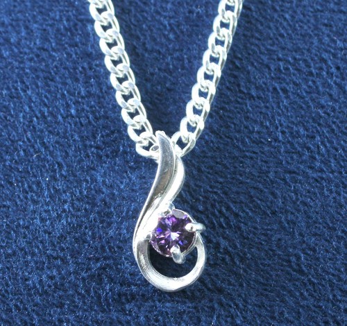 Pendentif diamant violet rond - pendentif,