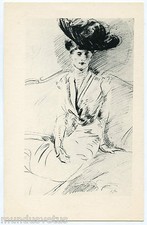 ARTIST SIGNED. PAUL CéSAR HELLEU. FEMME SUR UN CANAPé. WOMAN ON A SOFA.ESQUISSE.