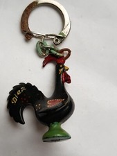 ancien PORTE CLES Porto Diez, coq portugais noir