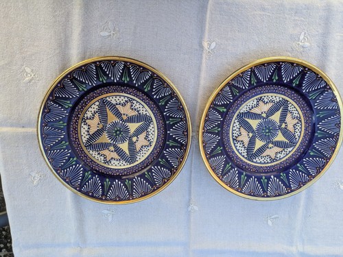 Paire assiettes faïence - ,