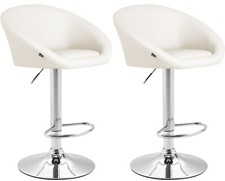 Lot de 2 Tabourets de Bar Miami V2 en Similicuir avec Pied en Métal