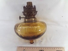 ancien réservoir ou toupie en verre ocre de lampe à pétrole Ø 14,7 cm (DH31)