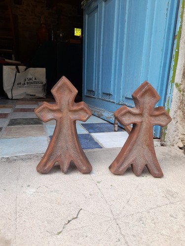 Rare paire chenets - rare, fonte