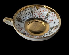 bernardaud &co Limoges tasse En Porcelaine à decors De Cartes à Jouer Rare 2/3