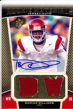 damian williams rookie rc draft auto dual jersey patch usc trojans college #/20