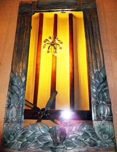 Miroir mural bois précieux - mural,