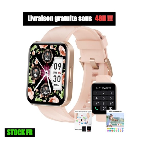 Montre connectée femme rose