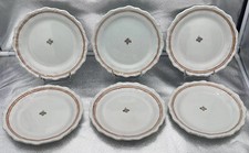 6 ASSIETTES XVIIIème FAIENCE DU SUD OUEST, BRINDILLE, FILET ORANGE & MANGANESE