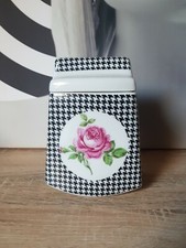 DISTRIBUTEUR PAPIER TOILETTE PORCELAINE CHAMPS ÉLYSÉES PIED DE POULE ROSE RÉTRO