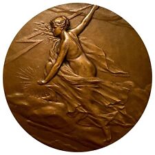 Médaille art Nouveau bronze " Cie générale Construction Electrique " PILLET