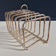 Rare Porte Toasts En Métal Argenté Forme Originale Collection Deco No Poinçon