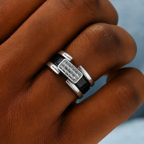 Bague double anneaux acier - anneaux, en