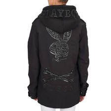 Philipp Plein X Playboy Extra-Large Crystal Parka Veste Hoodie Noir S M 08679