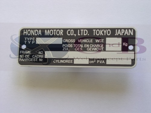 Plaque cadre honda - de,