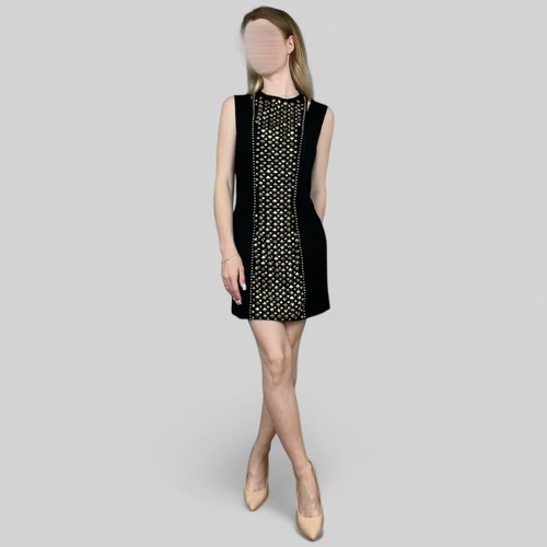 Mini robe noire col - , rond