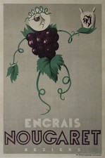 "ENGRAIS NOUGARET BEZIERS" Affiche originale entoilée  (Litho années 50) 