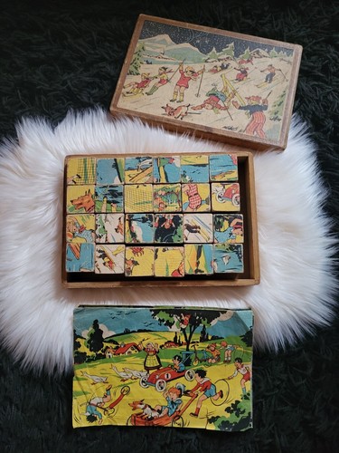 Ancienne boîte cubes - de,