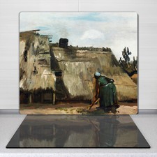 Planche De Cuisine Plan de travail Une femme creusant devant son chalet 60x52