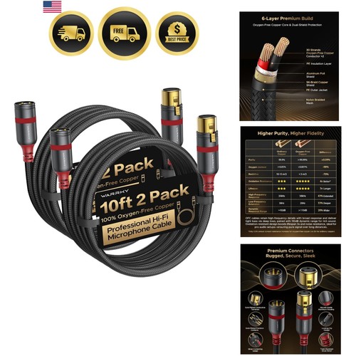 Xlr cables 10ft pack - 2,
