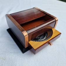 Boîte À Cigarettes En Bois, Coffret Ancien À Rideau Tiroir Cendrier Vintage. 