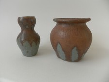 2 petits vases céramique et coulures Art Nouveau  Eugène Lion Dalpayrat Decoeur