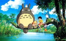 Mon Voisin Totoro Miyazaki Japonais Anime Ghibli Large Wall2 Affiche A4 A2 A1 A0