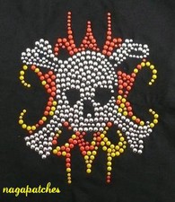 Motif à coller / Transfert strass thermocollant SKULL décorer DIY vetements