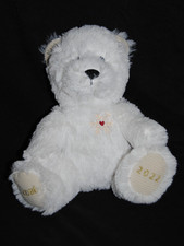 ?‍‍Doudou ours blanc NOCIBE 2022 Nocibé flocon coeur rouge peluche 21 cm assis