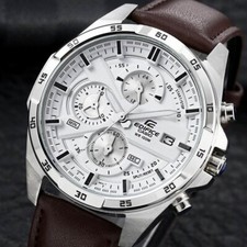 Montre chronographe homme Casio Edifice EFR-556TR-1K en cuir marron neuve dan...