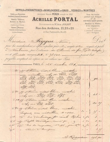 1881 outils fournitures - et, d