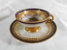 TASSE & SOUS TASSE SCENE GALANTE PORCELAINE ALLEMANDE OU VIENNE