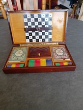valise malette de jeu de societe  ancienne avec 2 jeux de cartes anciens Grimaud