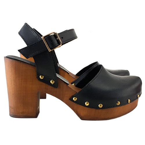 Mule suédois cuir noir - suédois,