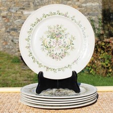 Set de 6 assiettes plates vintage en porcelaine à feu / Villeroy & Boch Trianon
