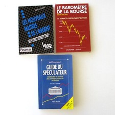 Lot 3 livres sur la Bourse-Guide du spéculateur-baromètre de la bourse-maitres