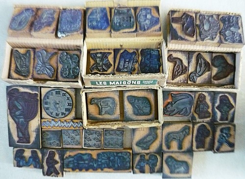 Lot anciens tampons encreur - lot,