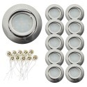 Lot de 10 Spot encastrable 1/4 de tour Alu Brossé Aluminium avec douille GU10 re