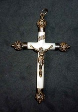 Croix Ancienne Nacre et Argent