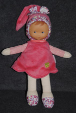 ?Doudou Poupée Miss Rose COROLLE 2018 Lutin Robe Fleurs Peluche 25 Cm Chiffon