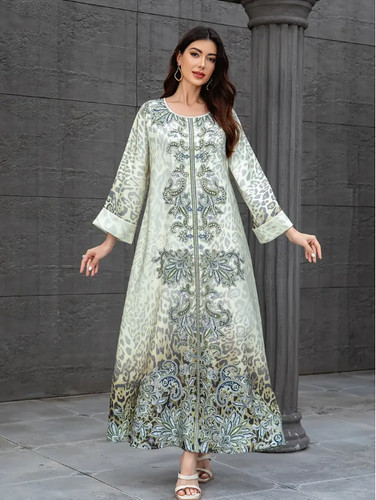 Abaya robe floral longue femme - floral,